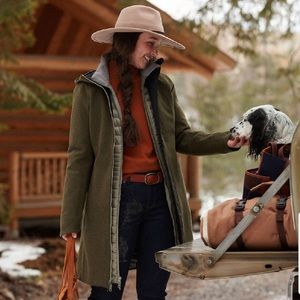 Lightweight, lined wool coat will keep you warm with a classic look.